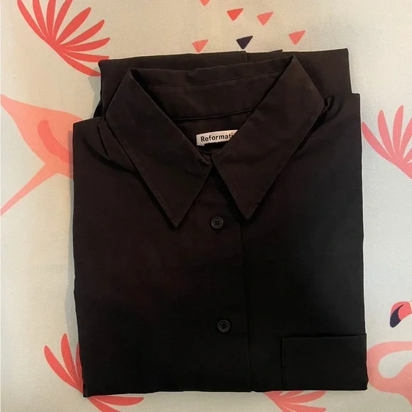 Reformation Will Oversized Shirt Black - Picture 7 of 7